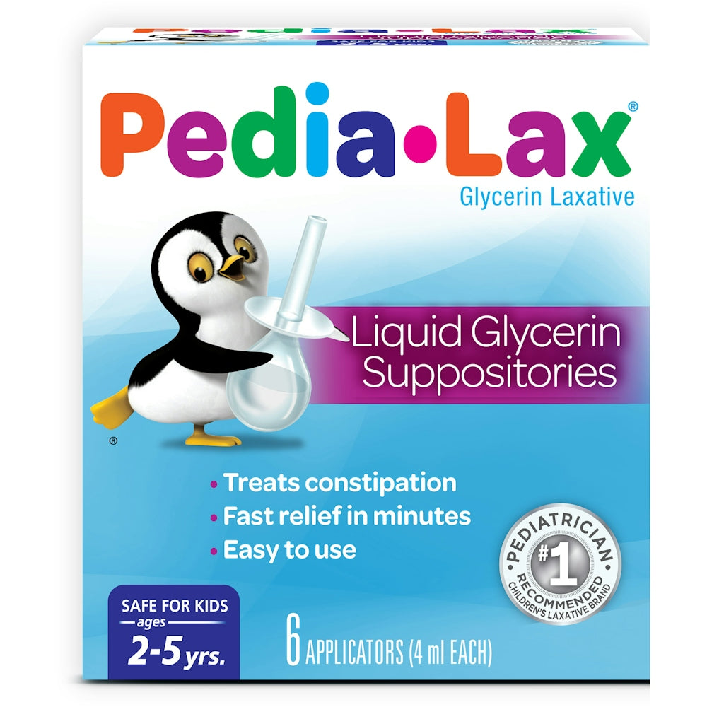 Suppositoires de glycérine Pedia-lax pour enfants - 6 unités