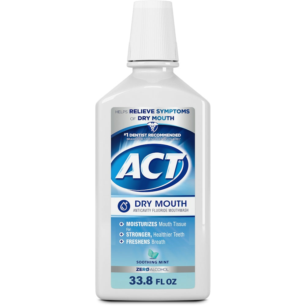 Bain de bouche fluoré ACT Total Care pour la bouche sèche - Menthe apaisante 33,80 oz