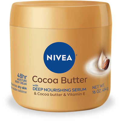 Crema Corporal Nivea con Manteca de Cacao y Suero Nutritivo Profundo, 15.5 Onzas