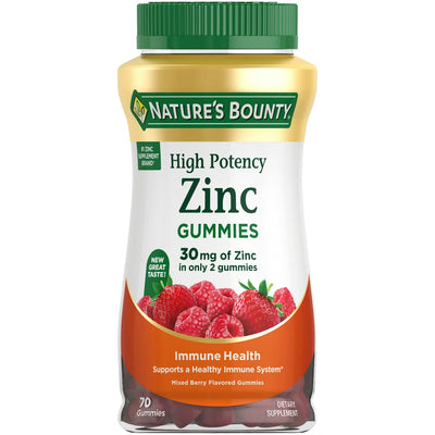 Gommes de soutien immunitaire au zinc de Nature's Bounty - Saveur baies mélangées
