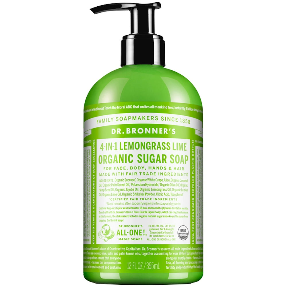 Dr. Bronner's Organic 4-in-1 Pump Soap - Lemongrass Lime, 12 Fl Oz