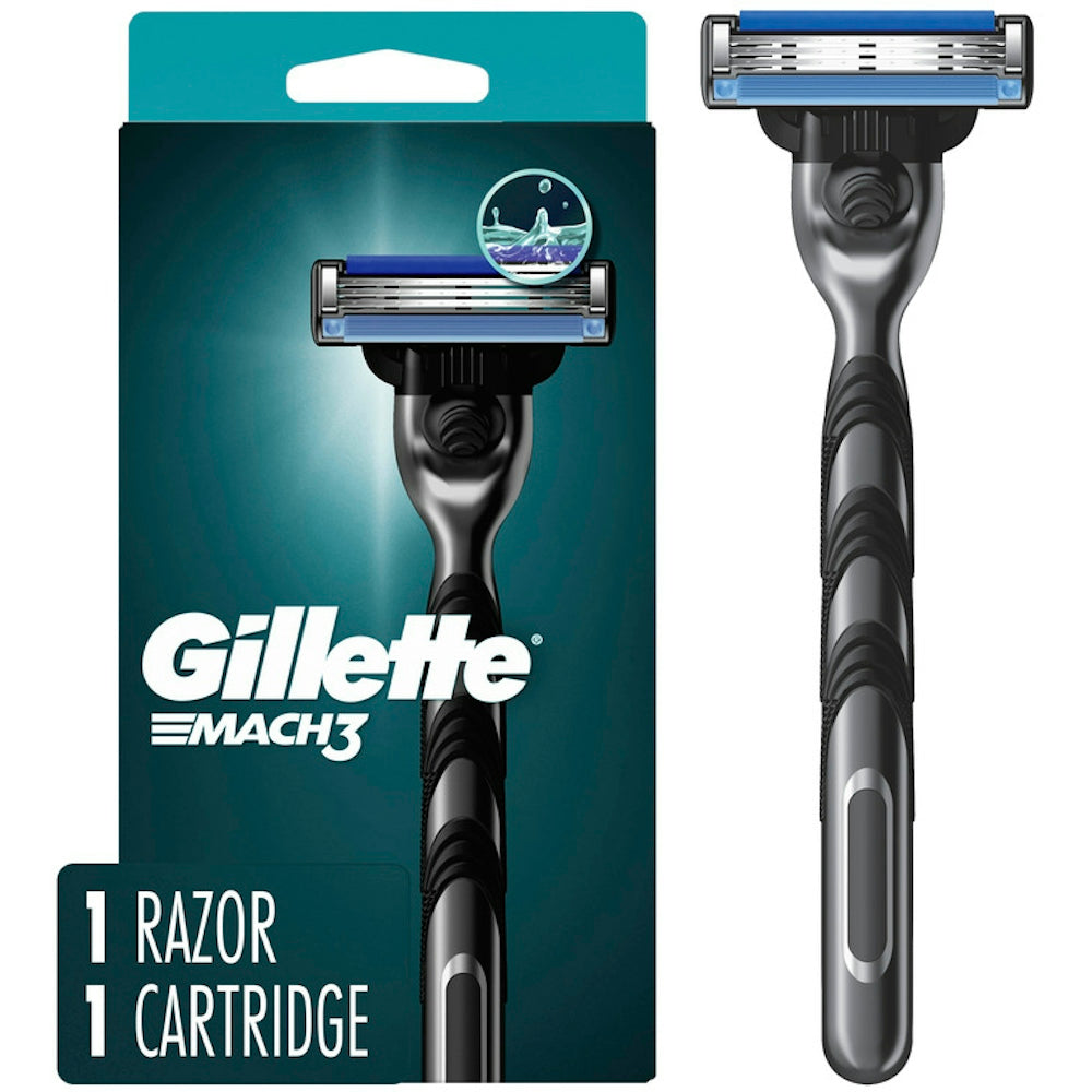 Mango de maquinilla de afeitar Gillette Mach3 para hombres con recarga de cuchillas