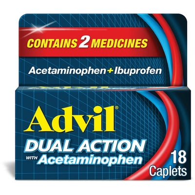 Caplets Advil Dual Action avec Acétaminophène - 18 ct