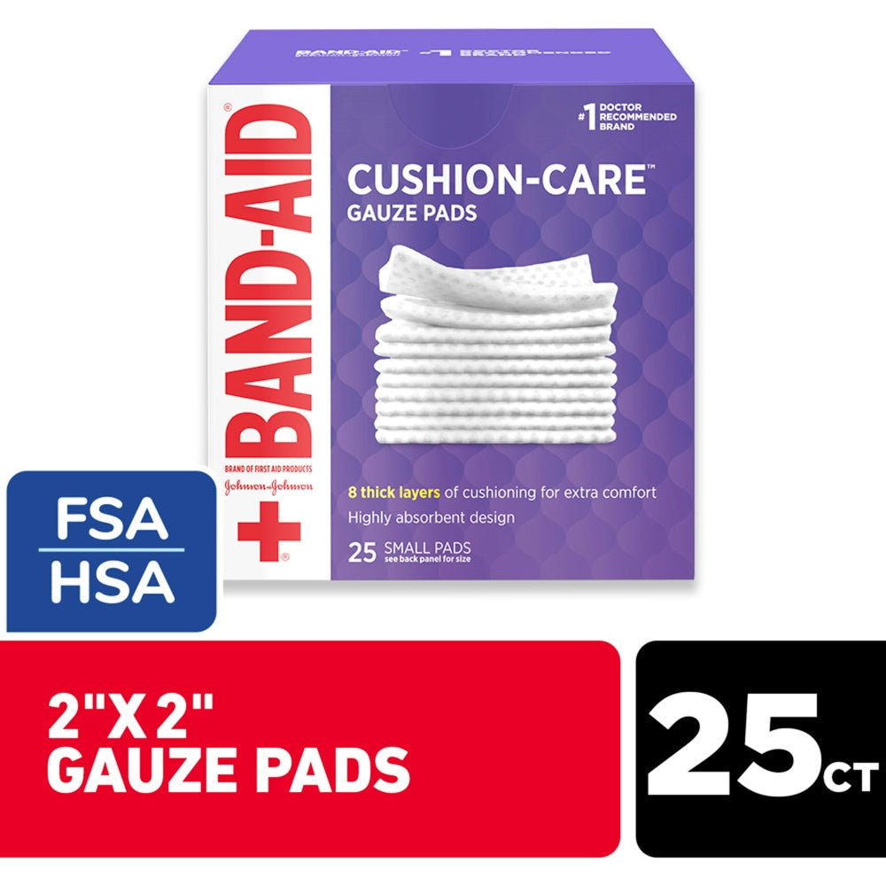 Band-Aid Cushion Care Small Gauze Pads - 25 Count Box