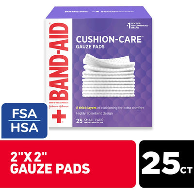 Band-Aid Cushion Care Small Gauze Pads - 25 Count Box
