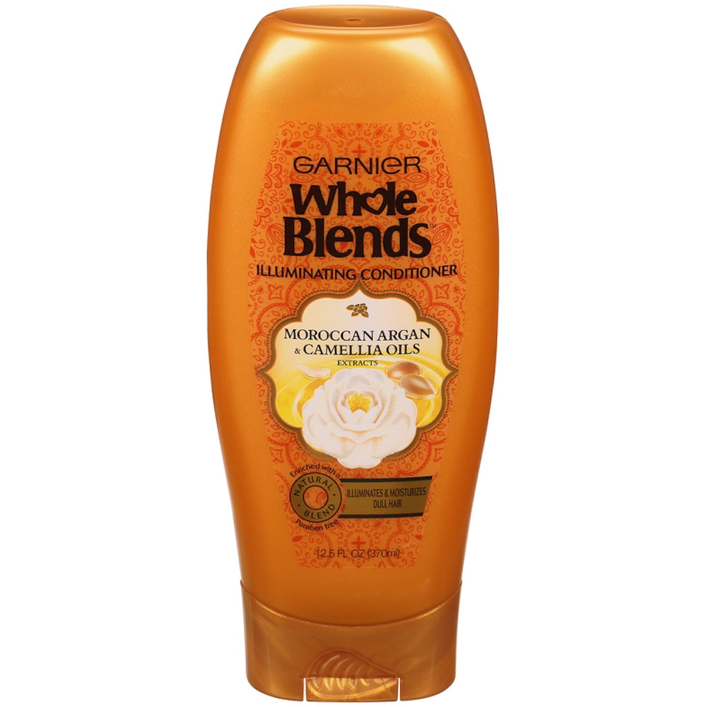 Après-shampoing illuminant Garnier Whole Blends - Huiles d'argan marocain et de camélia