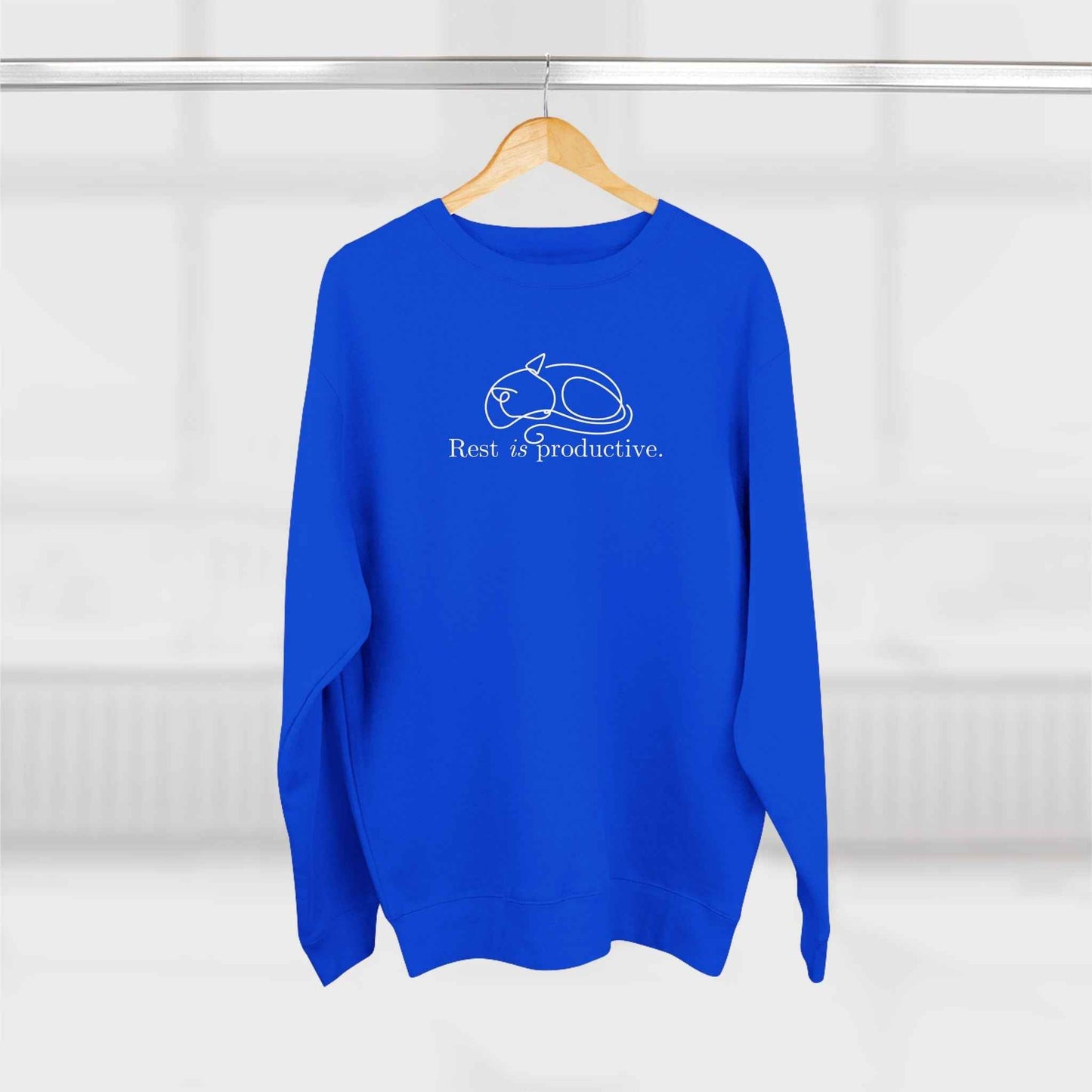 Sudadera Minimalista de Gato 'Descansar es Productivo'