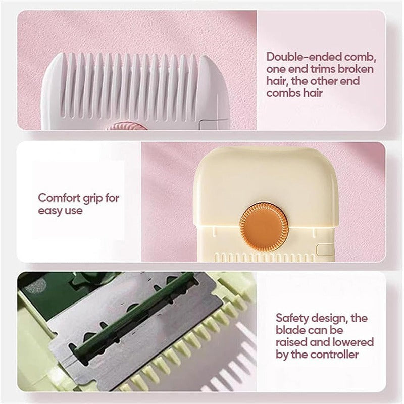 A multifunctional two in one hair clipper for girls at home, designed for trimming broken hair, branching hair, and thinning hai - Korvel