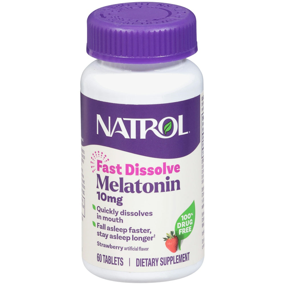 Natrol Sleep Melatonin 10mg Fast Dissolve Strawberry Tablets