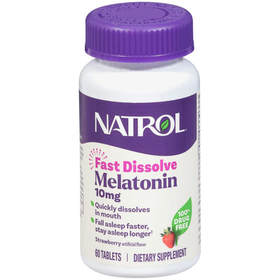 Natrol Sleep Melatonin 10mg Fast Dissolve Strawberry Tablets