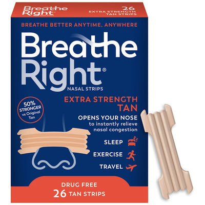 Breathe Right Extra Strength Tan Nasal Strips