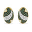 Elegant Black and White Diamond Oval Omega Back Stud Earrings