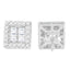 Pendientes de diamantes en oro blanco de 14 quilates con forma redonda y baguette