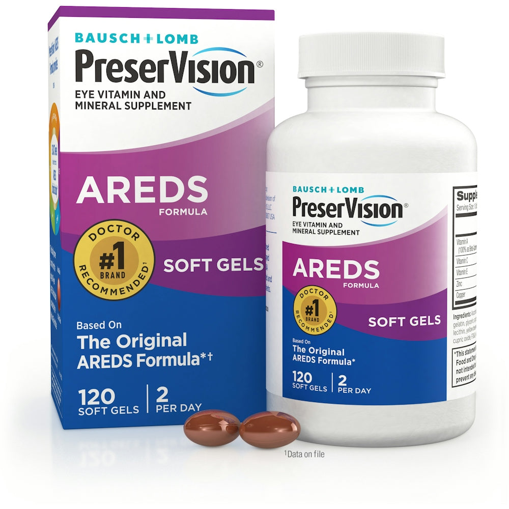Supplément vitaminique et minéral pour les yeux PreserVision, formule AREDS