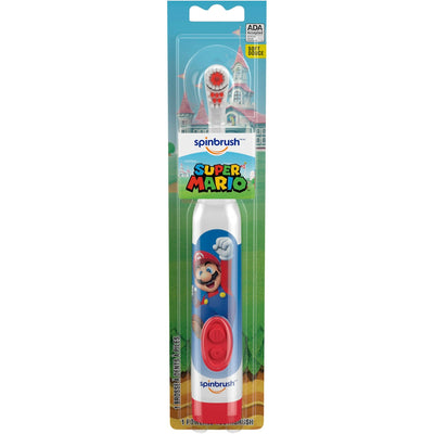 Spinbrush Kids Super Mario Electric Toothbrush with Soft Bristles