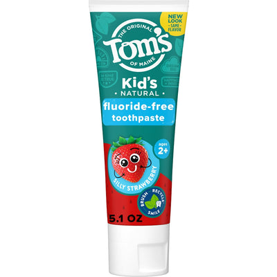 Tom's of Maine Fluoride-Free Kids Toothpaste, Silly Strawberry, 5.1 Oz
