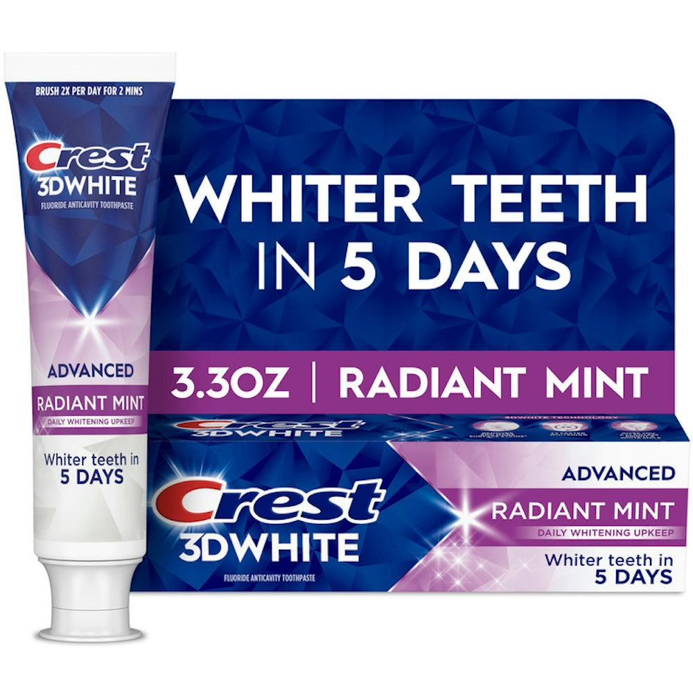 Crest 3D White Advanced Toothpaste, Menta Radiante - 3.3 Onzas