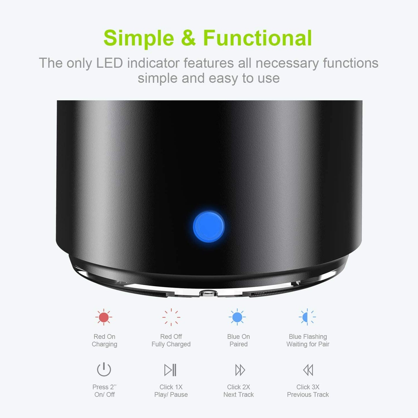 EWA A106Pro IP67 Waterproof Speaker Portable MINI Wireless Speakers Bluetooth Column with Case Bass Radiator for Outdoors, Home - Korvel