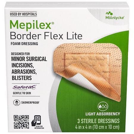 Mepilex Border Flex Lite Silicone Foam Dressing 4" - Pack of 3