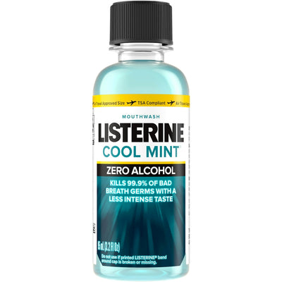Listerine Zero Alcohol Mouthwash, Cool Mint 3.2 Fl Oz