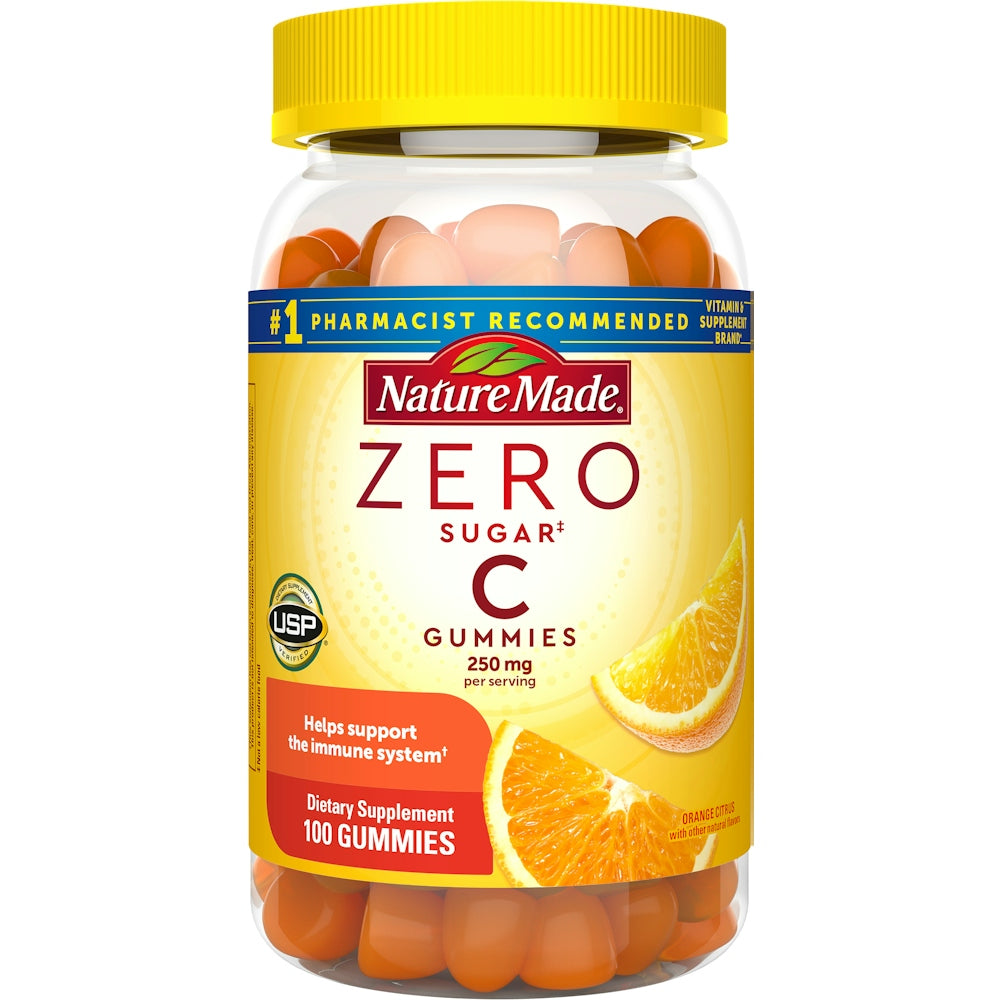 Gommes de vitamine C sans sucre Nature Made 250 mg - Saveur orange