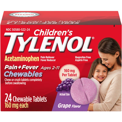 Children's Chewable Pain Relief Tablets - Grape Flavor
