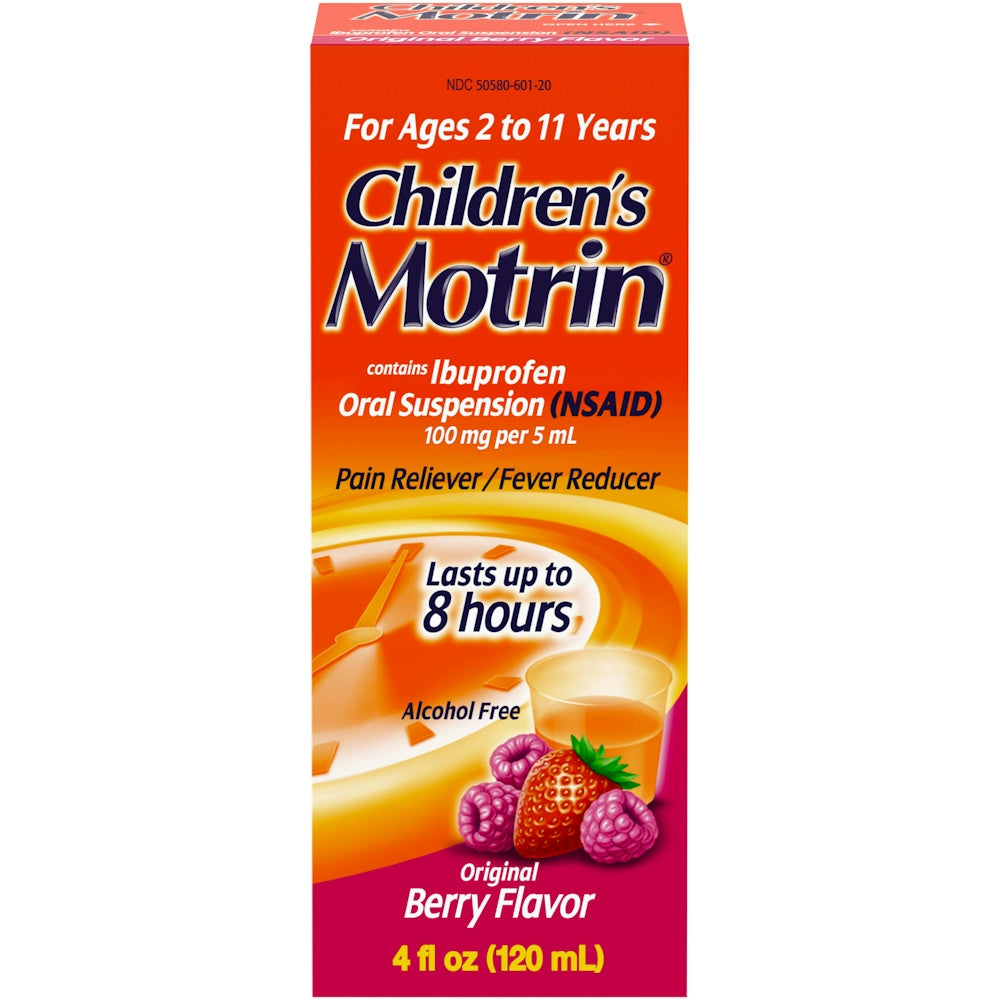 Motrin para Niños, Alivio del Dolor, Sabor Original a Baya, 4 Fl Oz