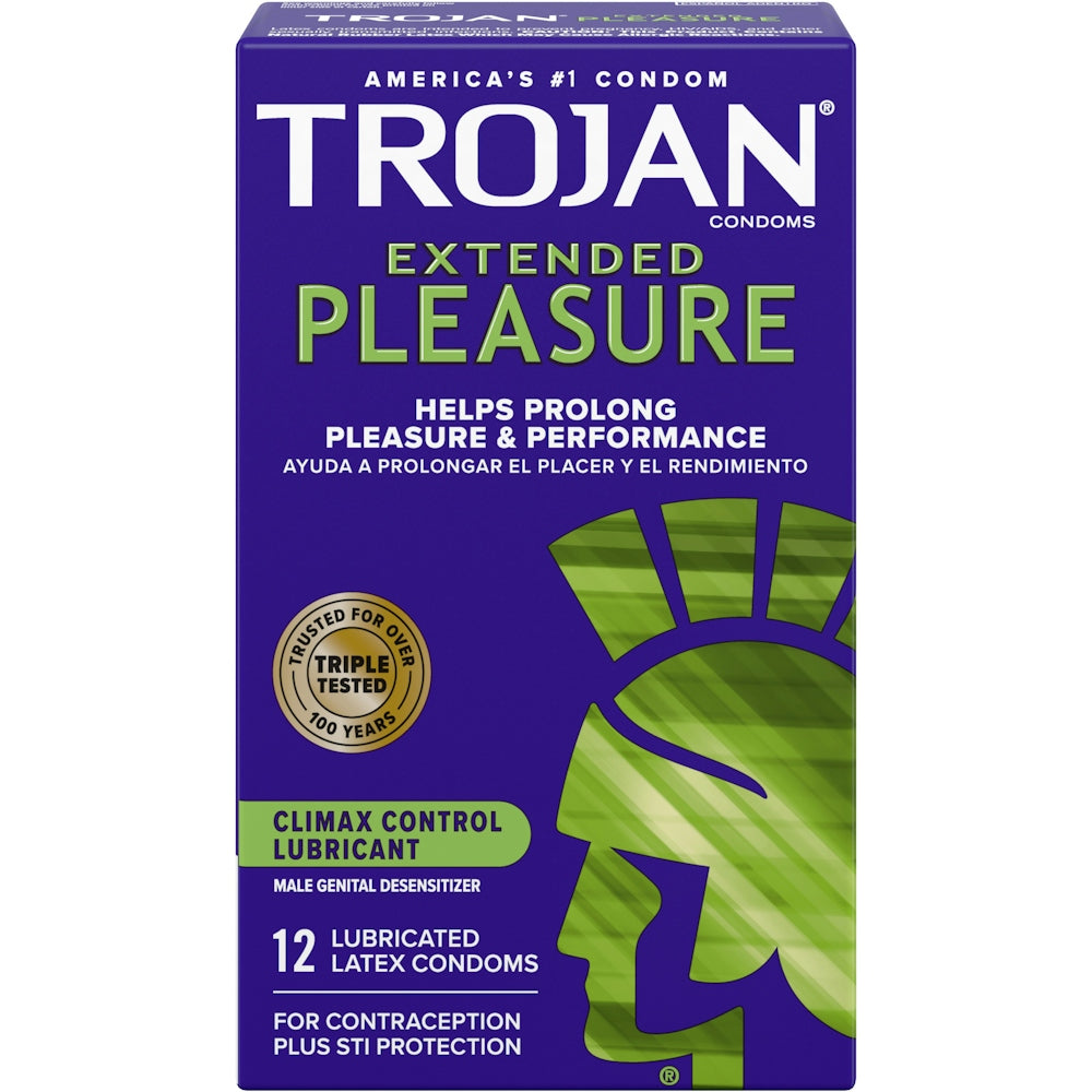 Trojan Extended Pleasure Latex Condoms - 4 Pack