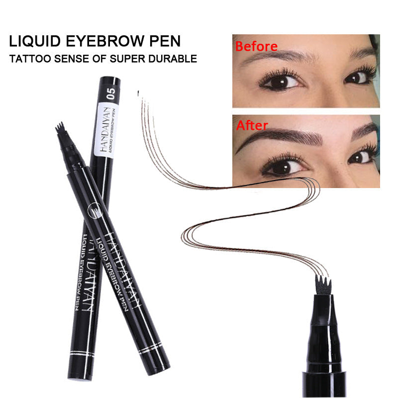 Four Head Eyebrow Pencil Liquid Eyebrow Pencil Very Fine Micro Carving Eyebrow Pencil Waterproof And Durable - Korvel