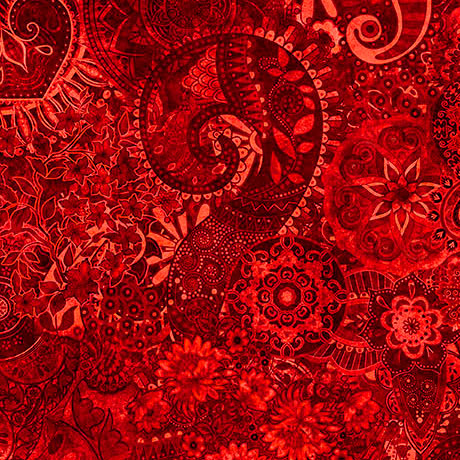 Tissu en coton large Red Mystique Blender - Qualité premium