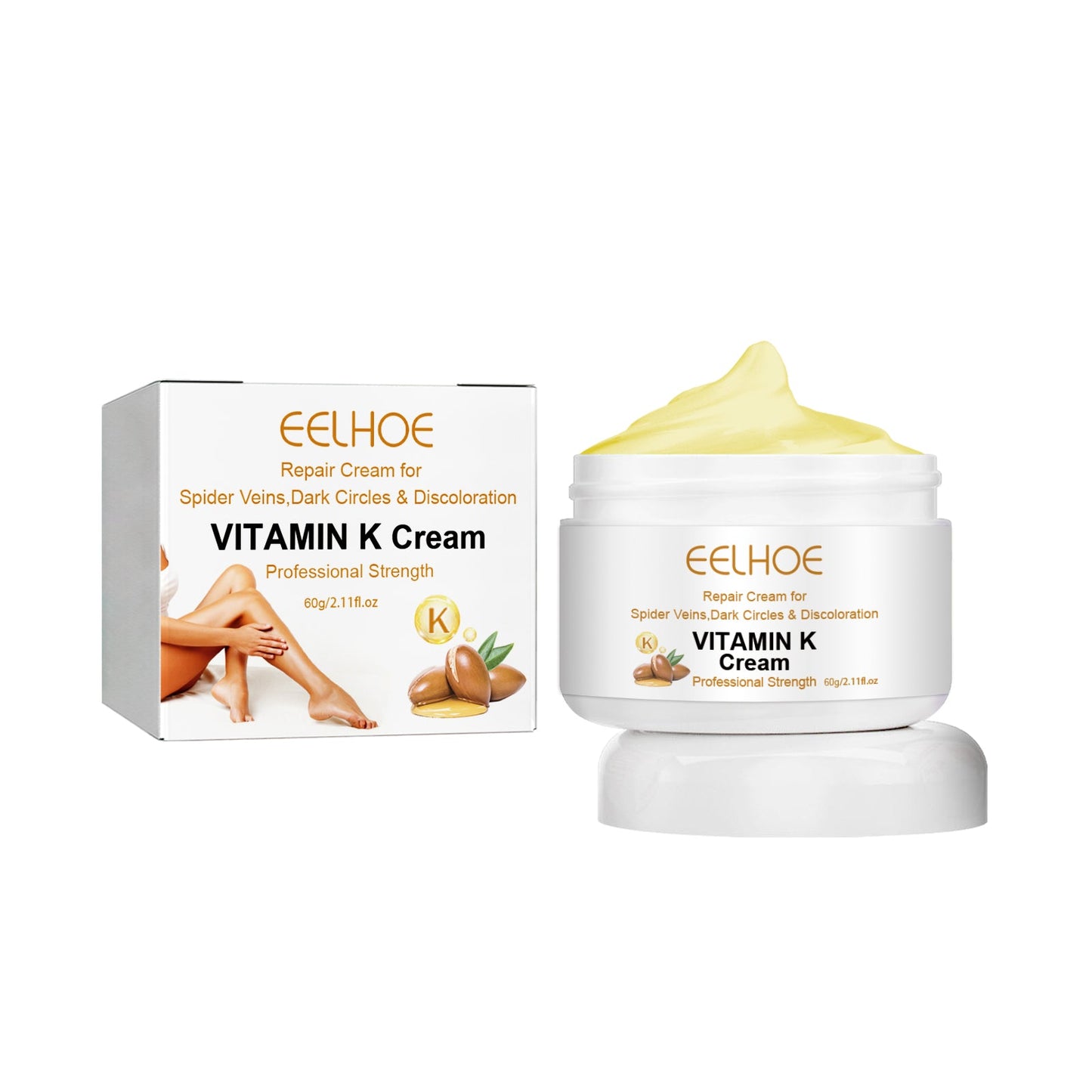 Vitamin K Cream Skin Care For Sore And Swollen Legs Earthworm Leg Vein Massage Cream - Korvel