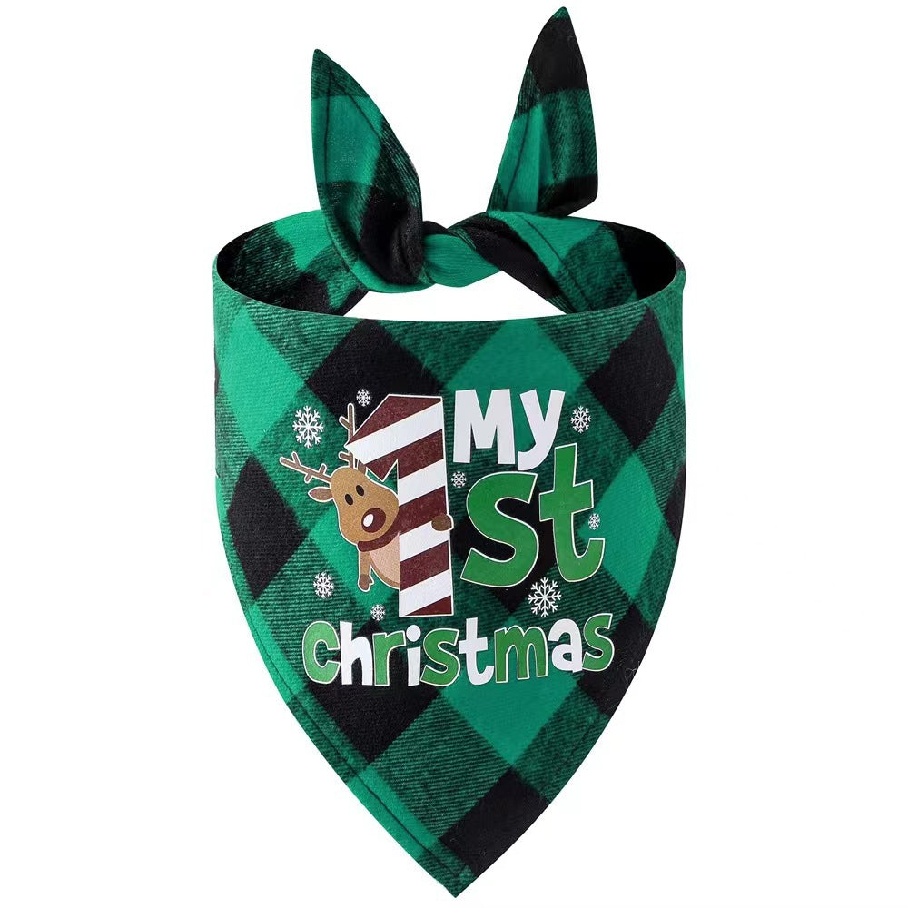 Christmas Day Border Protection Pet Small, Medium, and Large Dogs, Dogs, Cats, Teddy Triangular Towels, Water Jars - Korvel