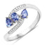 Bague en Or Blanc 14K avec Tanzanite et Diamant Blanc de 0,51 Carat