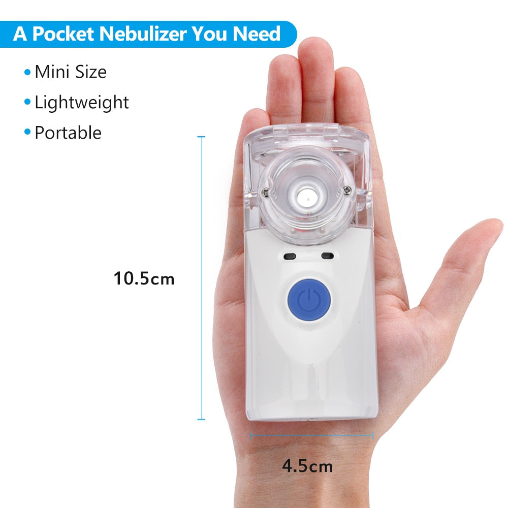 Portable Mesh Nebulizer Silent Ultrasonic Medical Steaming Inhaler USB Charging Adult Kids Respirator Humidifier Health Care - Korvel