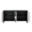 Vintage White Large Faceted Carved Sideboard with Black Frames