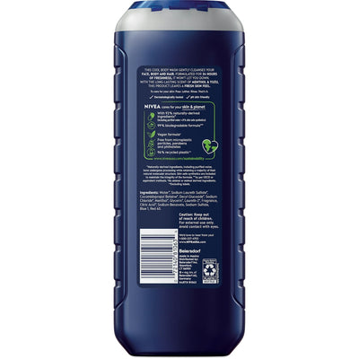 Nivea Men 3 In 1 Body Wash with Icy Menthol - 16.9 Fl Oz