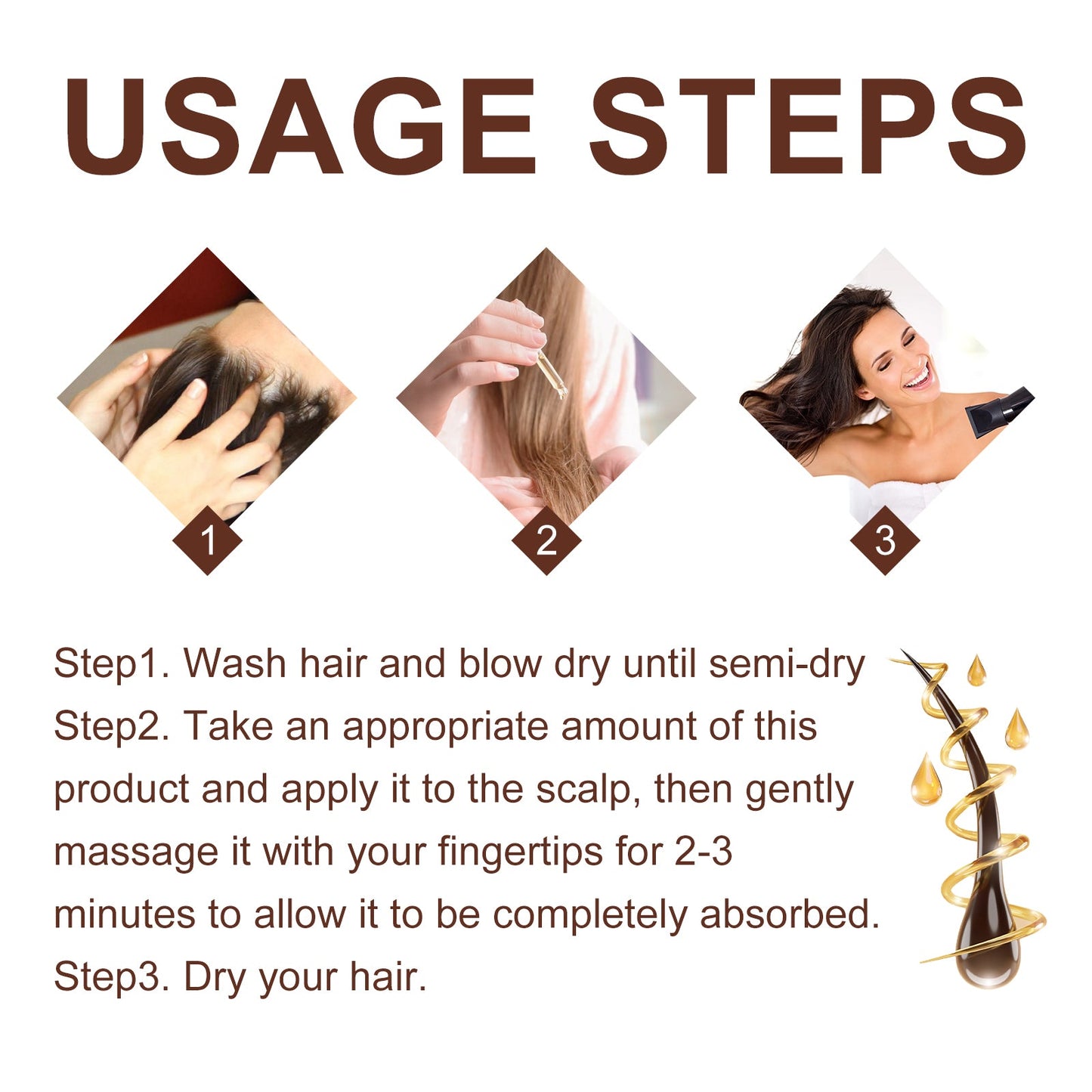 Castor Oil Hair Dense Essential Oil Repair Damaged Hair, Nourish Scalp, Strengthen Hair And Prevent Hair Loss - Korvel