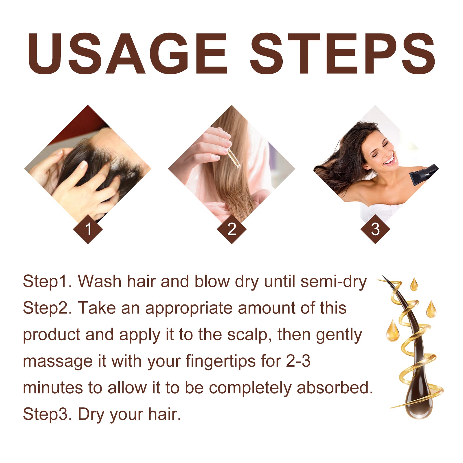 Castor Oil Hair Dense Essential Oil Repair Damaged Hair, Nourish Scalp, Strengthen Hair And Prevent Hair Loss - Korvel