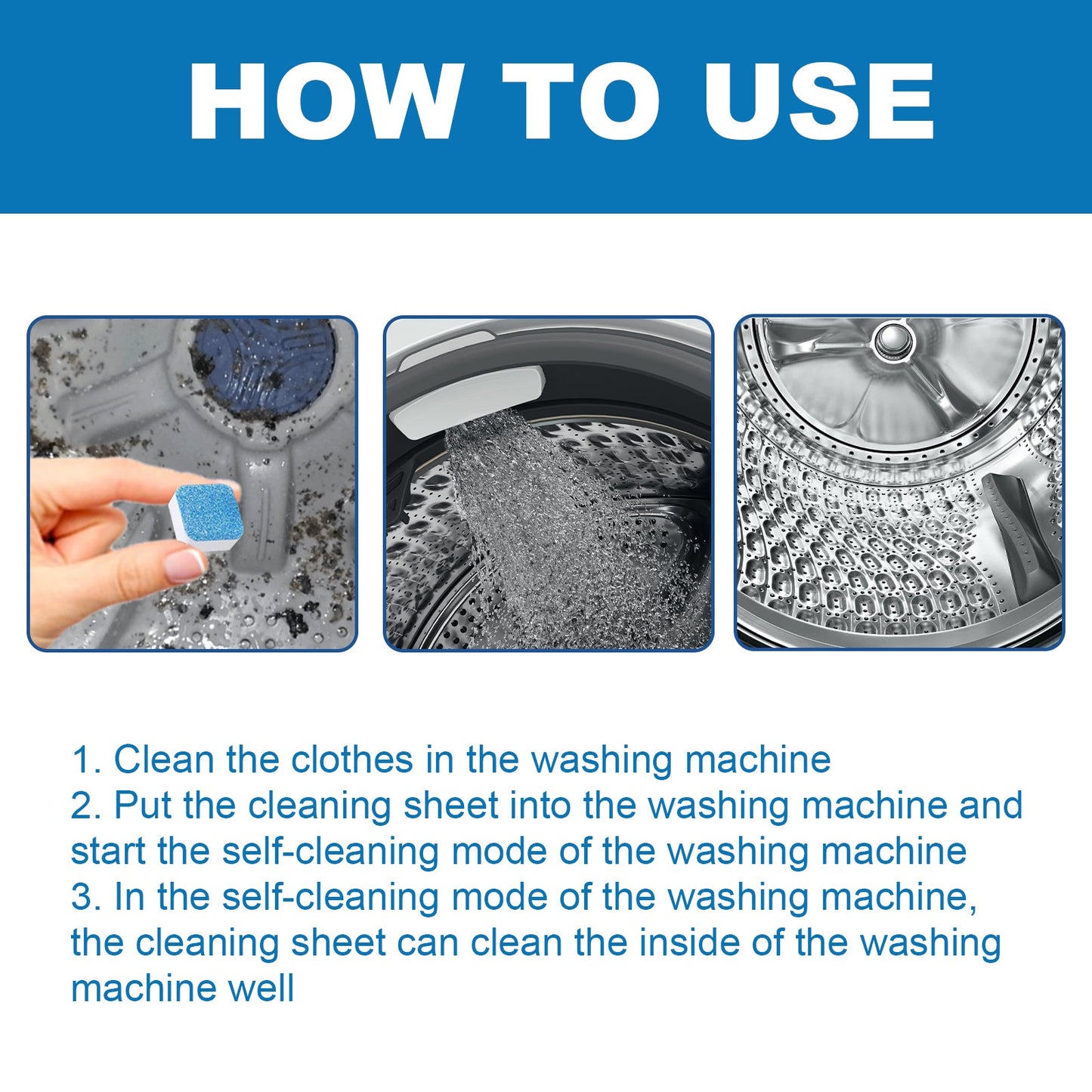Washing Machine Deep Cleaning Tablets, Drum Type Laundry Tank Dirt Cleaning Smell Cleaning Sheet - Korvel