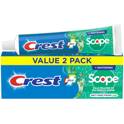 Crest Plus Complete Scope Pasta de Dientes Sabor Menta Fresca Paquete de Valor, 5.4 Oz
