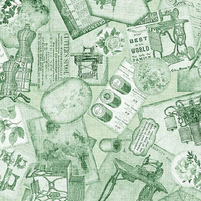 Light Green Sew Shabby Chic Cotton Fabric - 44"/45" Per Yard