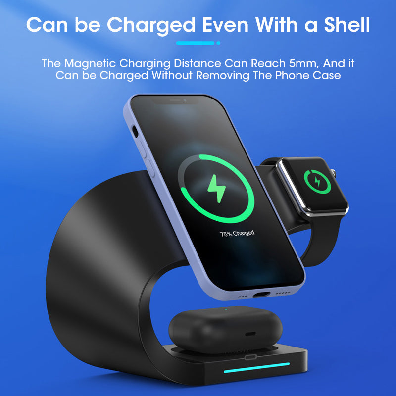 4 in 1 Magnetic Wireless Charger for iPhone12 Apple Watch Headphones Wireless Charging - Korvel