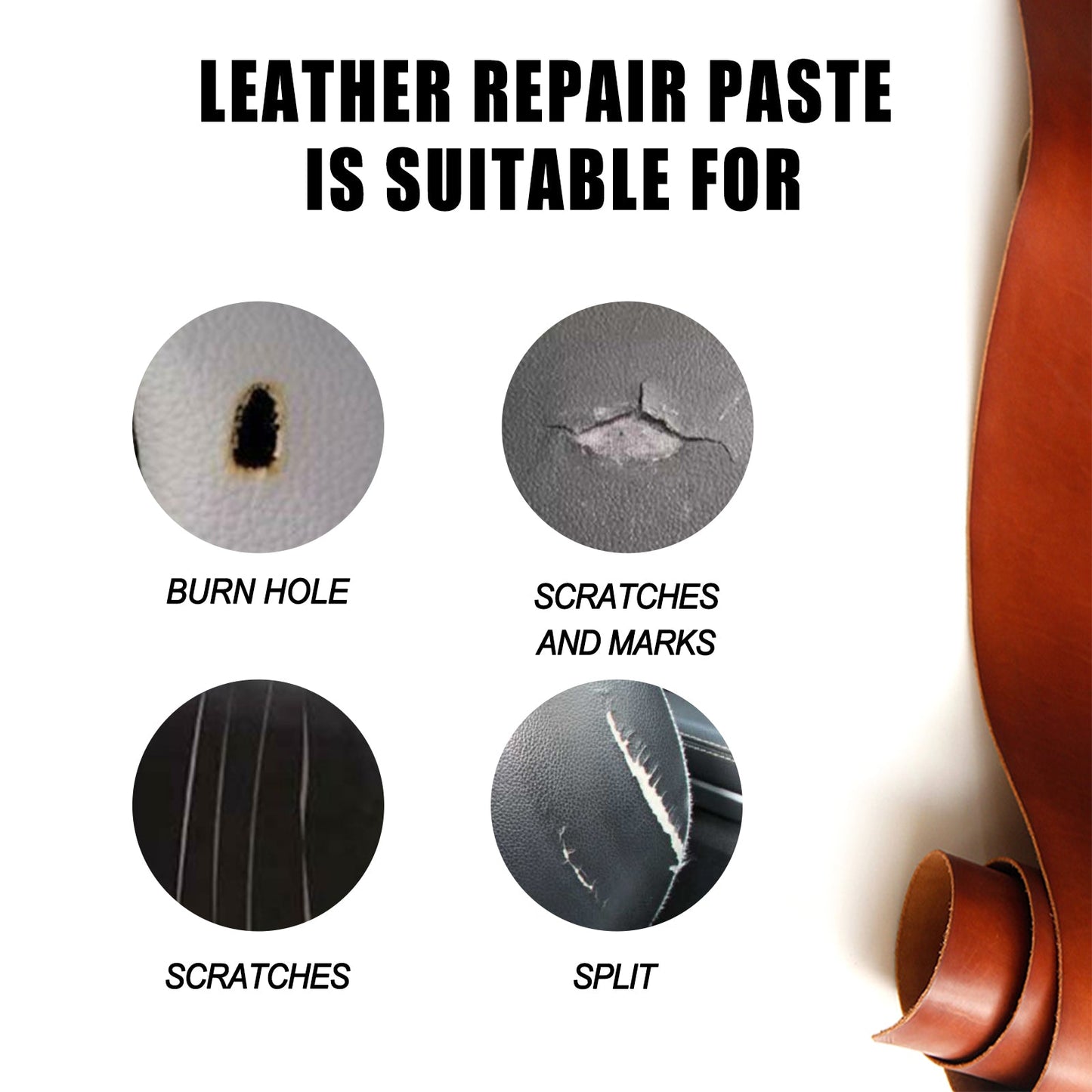 Premium Paintable Repair Filler for Leather & Fabric