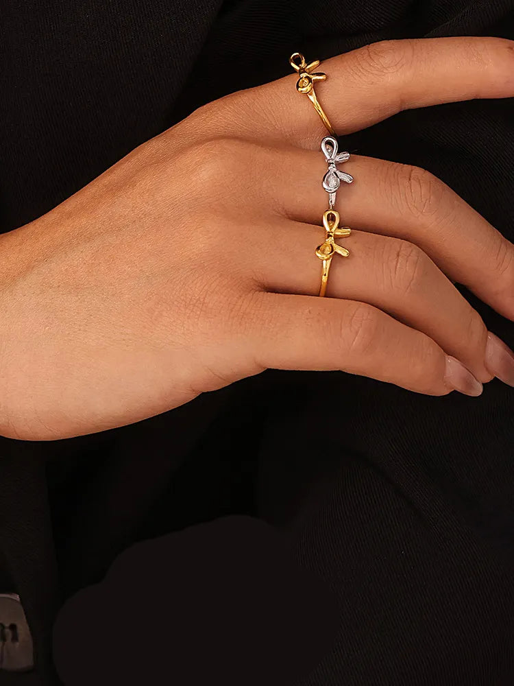 Elegant Bow Ring in Stainless Steel