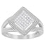 Anillo Halo de Diamante Corte Princesa de Plata Esterlina .925 - Tamaño 7