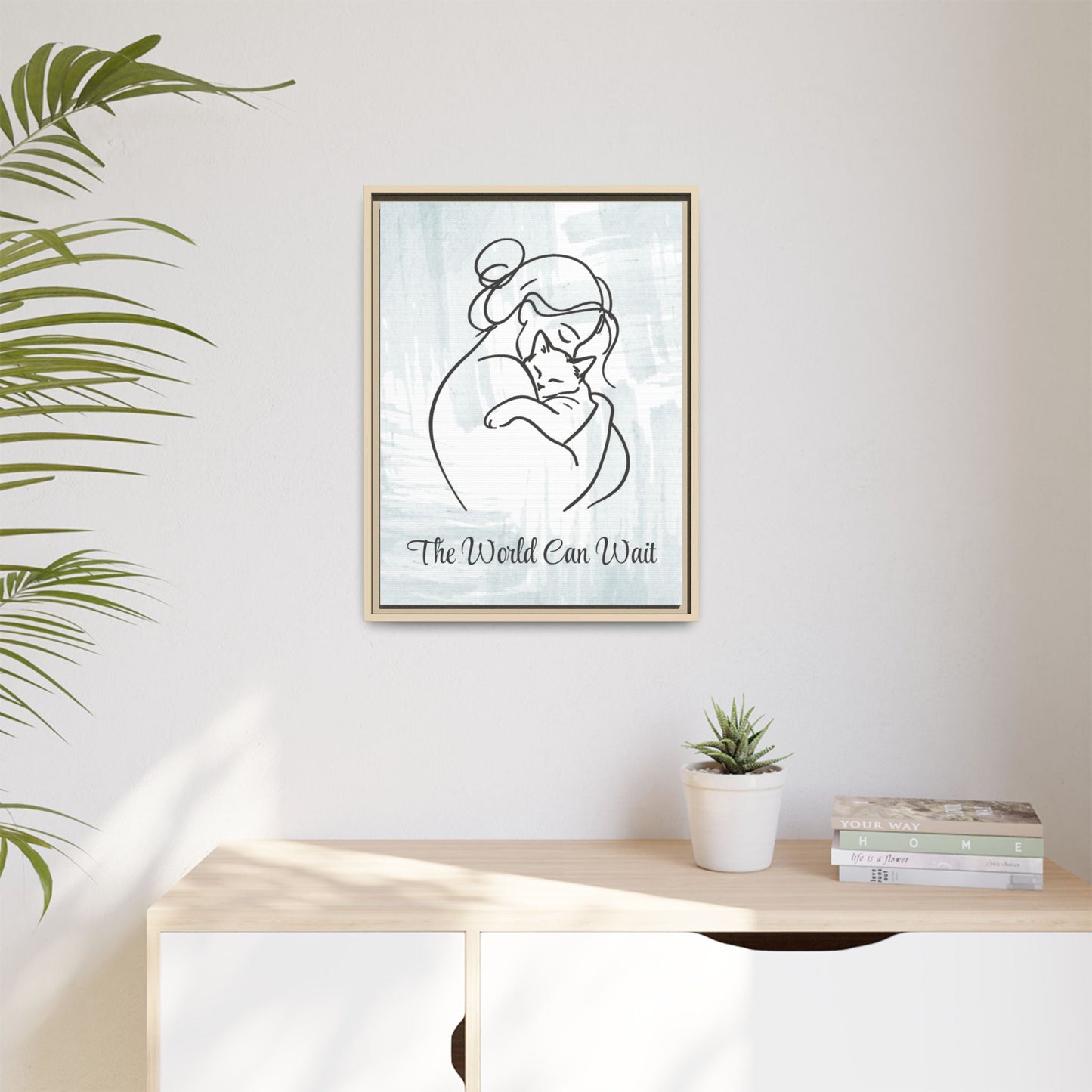 L'impression sur toile Chat Le Monde Peut Attendre