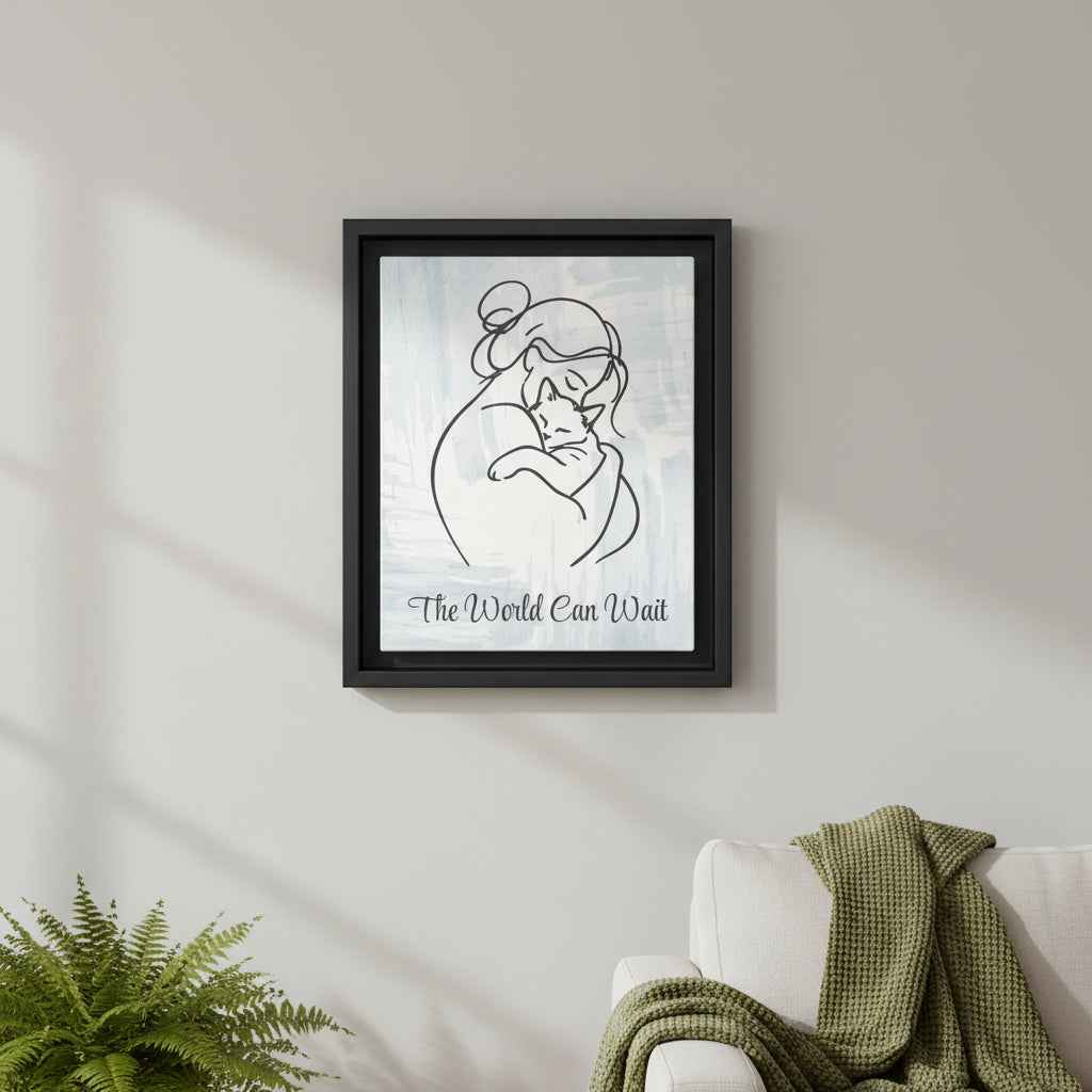 L'impression sur toile Chat Le Monde Peut Attendre