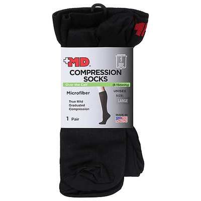 Premium Unisex Microfiber Black Over The Calf Socks
