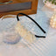 Handmade rice bead tassel flower side hair hoop for women - Korvel