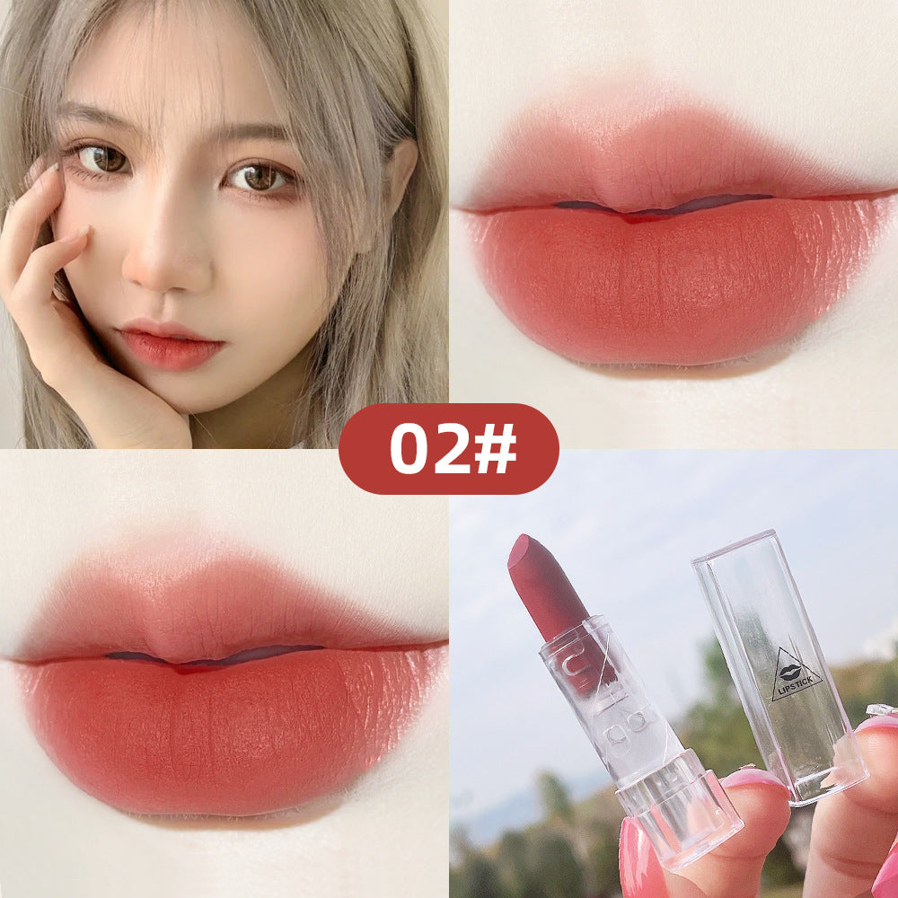Transparent Shell Lipstick Matte Peach Pink Student Model Plain White Lipstick Sample Lipstick - Korvel